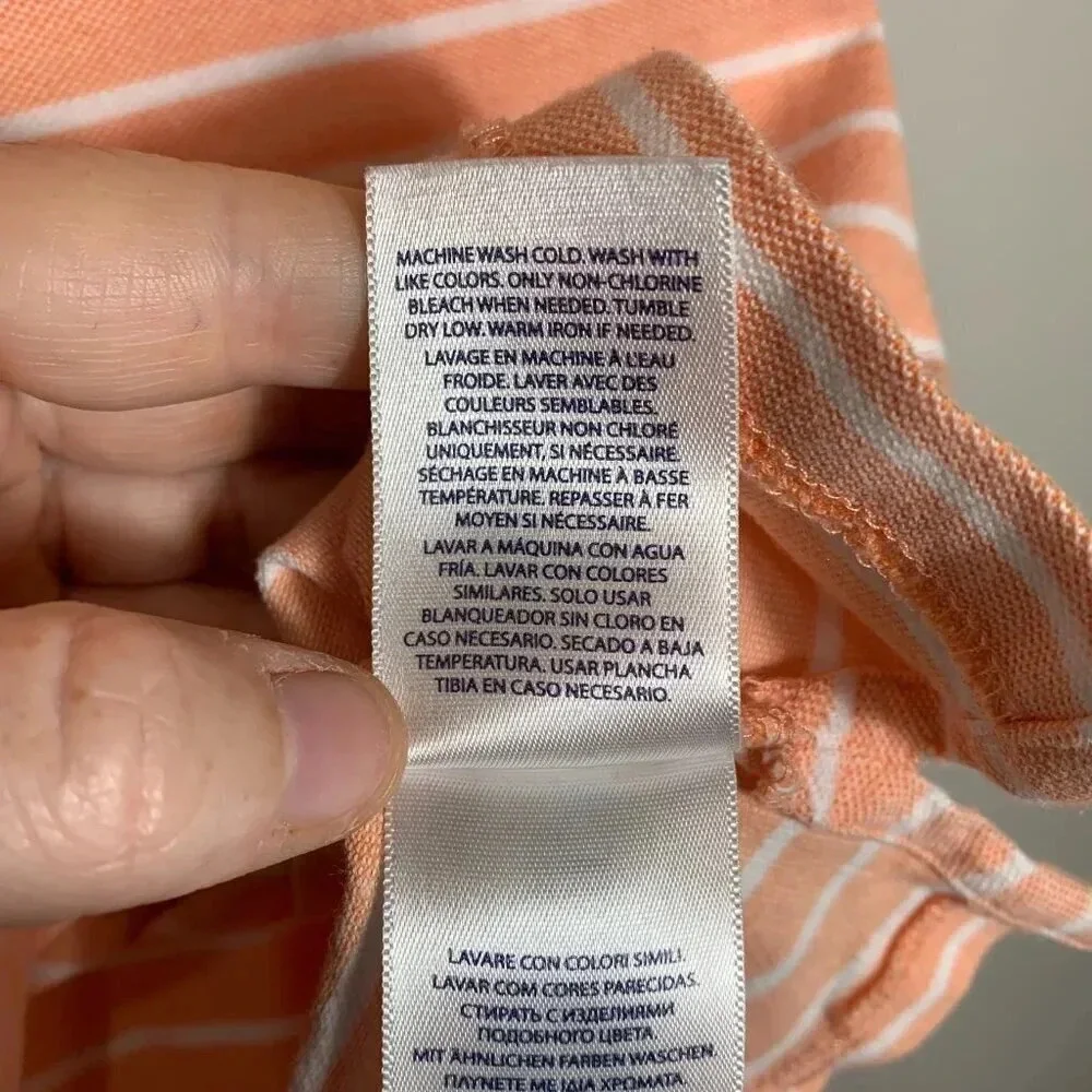 Polo Ralph Lauren Kids Medium Colored Pony Logo golf peach striped collared